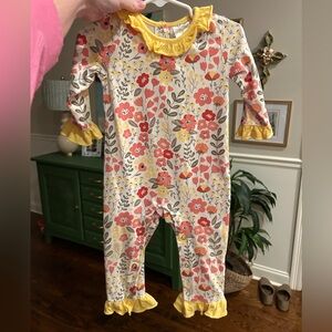 Stitchy fish Floral Kids romper